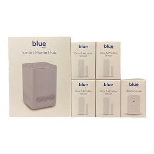 Blue 8pc Home Security System Smart Hub, 4 Door/Window Sensors, Motion Sensor